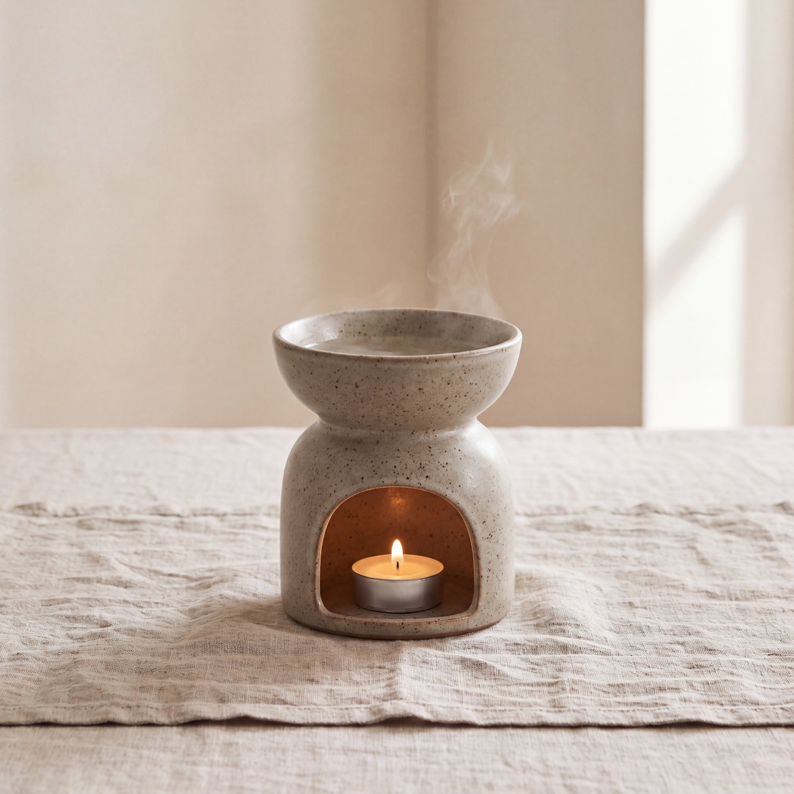Ceramic Oil Burner — Speckled Stone