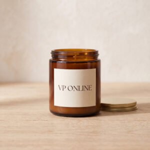 Amber Glass Soy Candle — Fig & Cedar